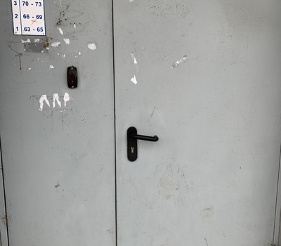 Очистка и окраска парадной двери №4 на Галицкая 8к1